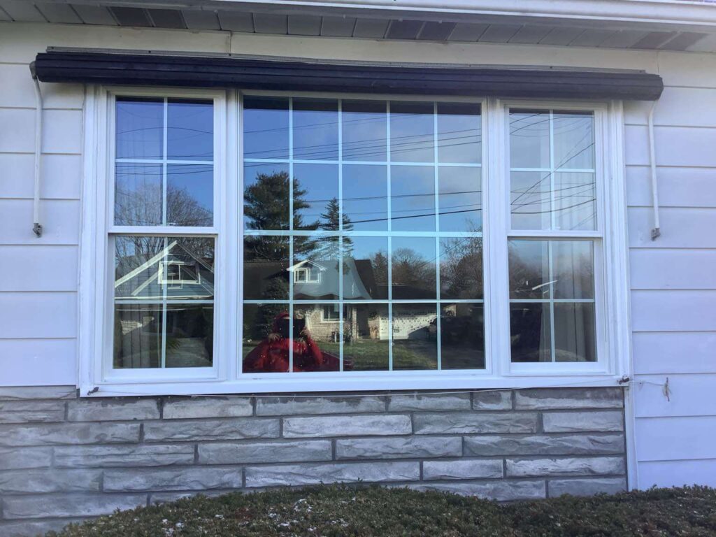 mulled double hung picture window