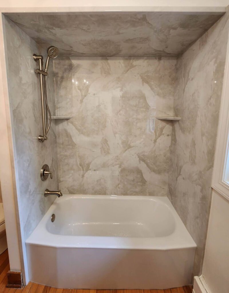 tub-shower-brushed-nickel-fixtures